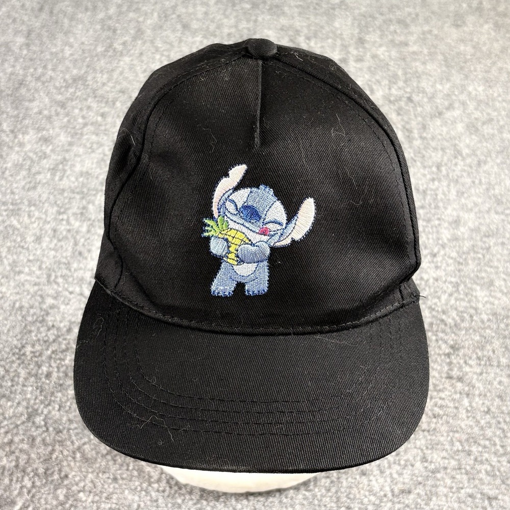 Disney Stitch Hat OSFM Black Pineapple Embroidered Snapback Y2K Hawaiian Kawaii